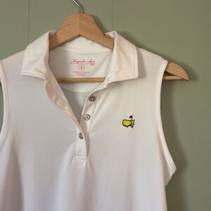 Magnolia Lane Women's White Sleeveless Polo Top